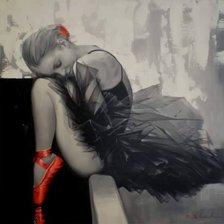 Схема вышивки «bailarina zapatillas rojas»