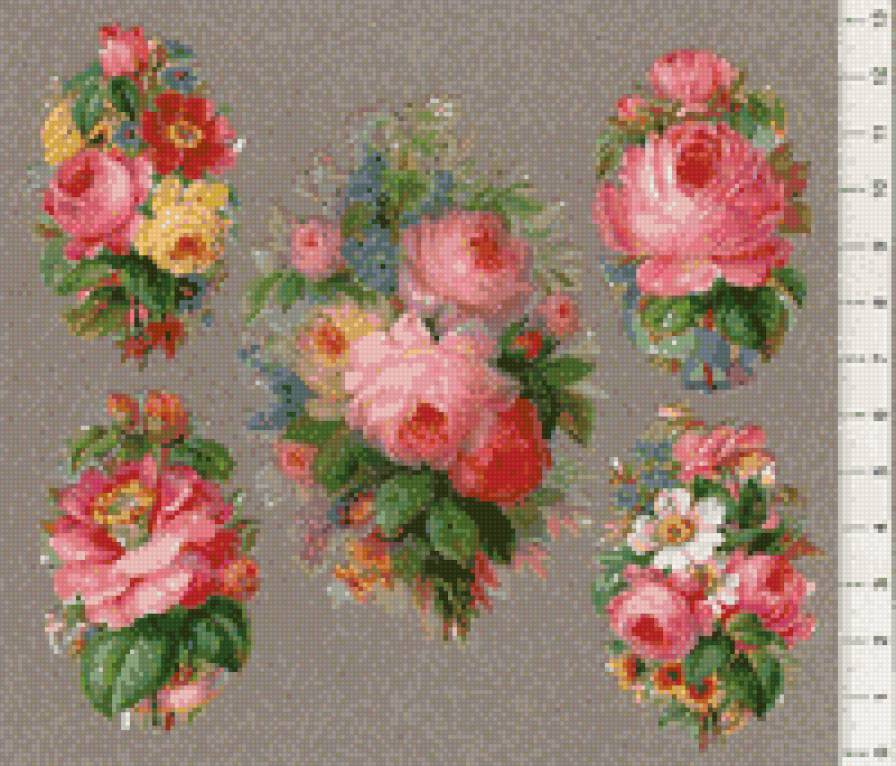 винажные розы - розы, винтаж, цветы - предпросмотр