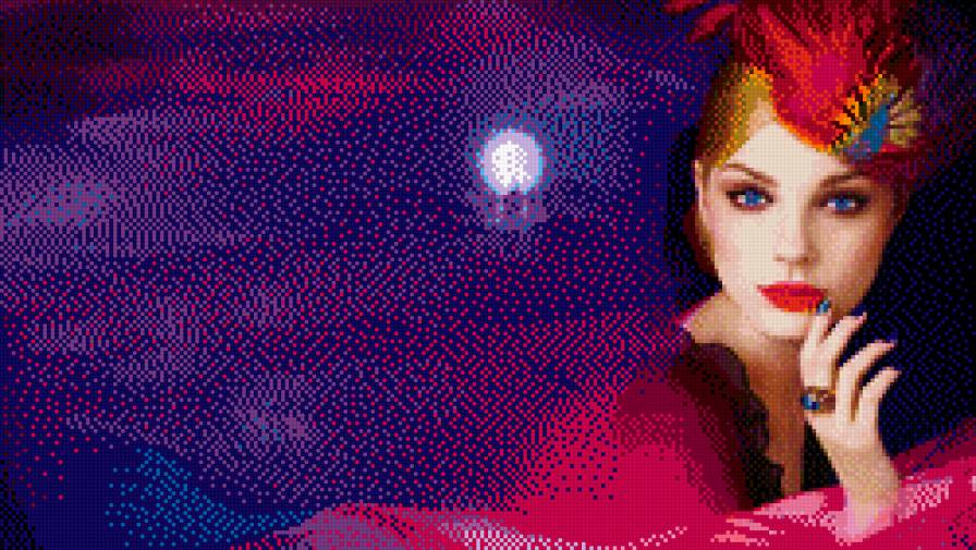 Девушка в тумане - красавица, в шляпке, девушка - предпросмотр