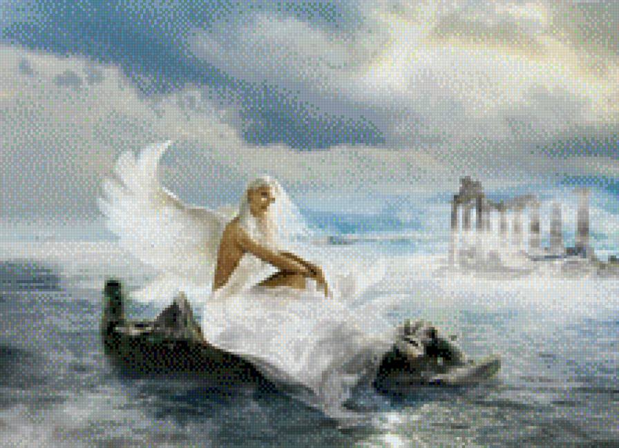 ангел на море - девушка, ангел, море - предпросмотр