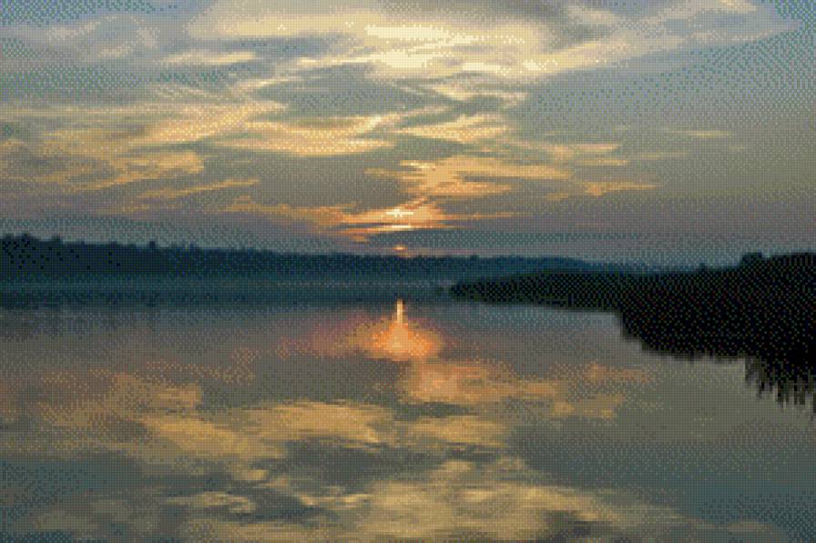 родные места - река, закат - предпросмотр