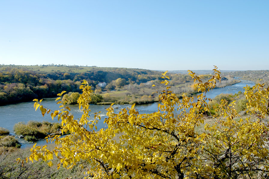 родные места - пейзаж, река южный буг, осень - оригинал