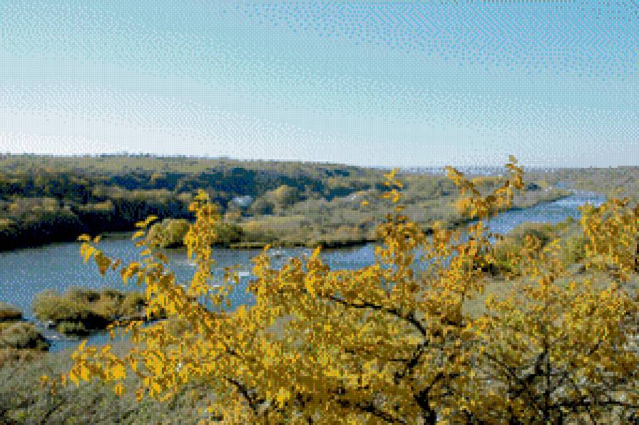 родные места - осень, река южный буг, пейзаж - предпросмотр