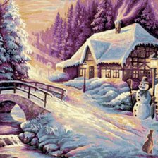 Схема вышивки «зима»