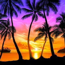 Схема вышивки «закат над морем»