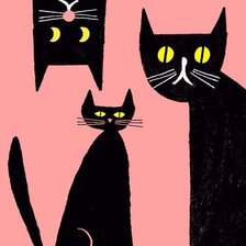 Схема вышивки «розовые коты»