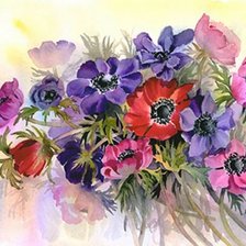 Схема вышивки «Анемоны акварелью»