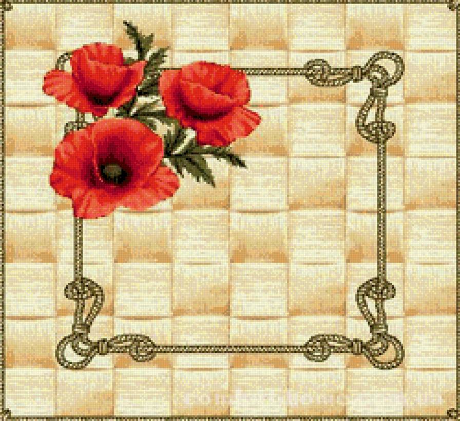 маки на подушку - цветы, маки, подушка - предпросмотр