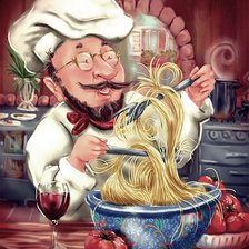 Схема вышивки «повар паста»