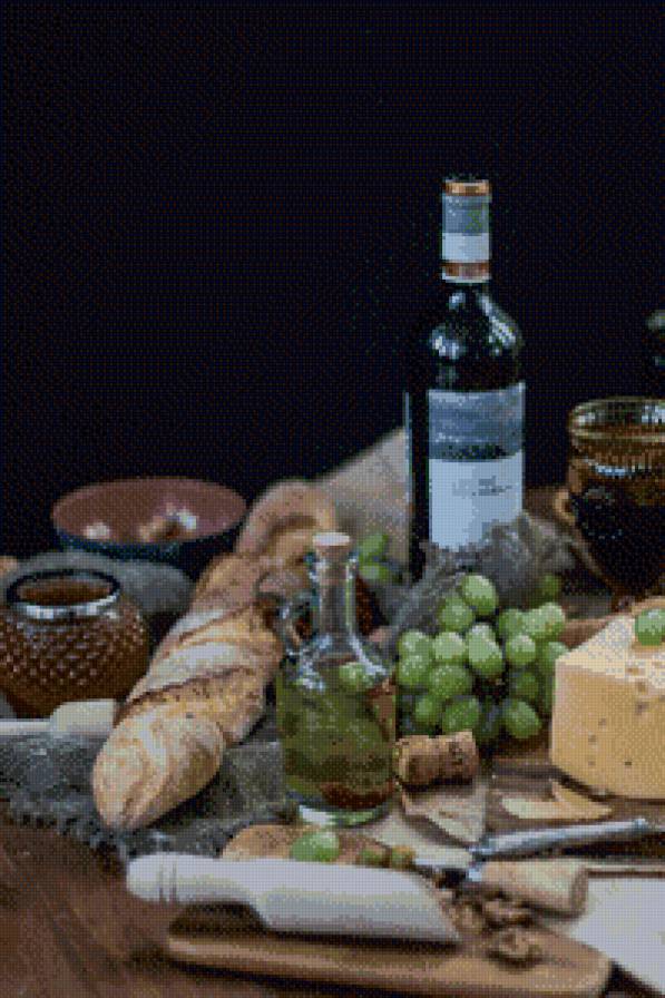 сыр вино - натюрморт, еда, вино, кухня - предпросмотр