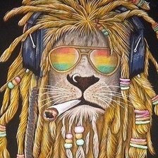 Схема вышивки «лев-растаман»