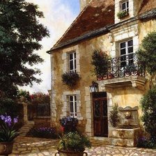 Схема вышивки «дом с балконом»