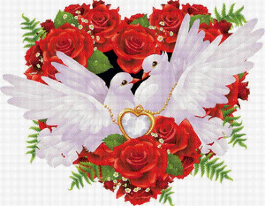 голуби - сердце, любовь - предпросмотр