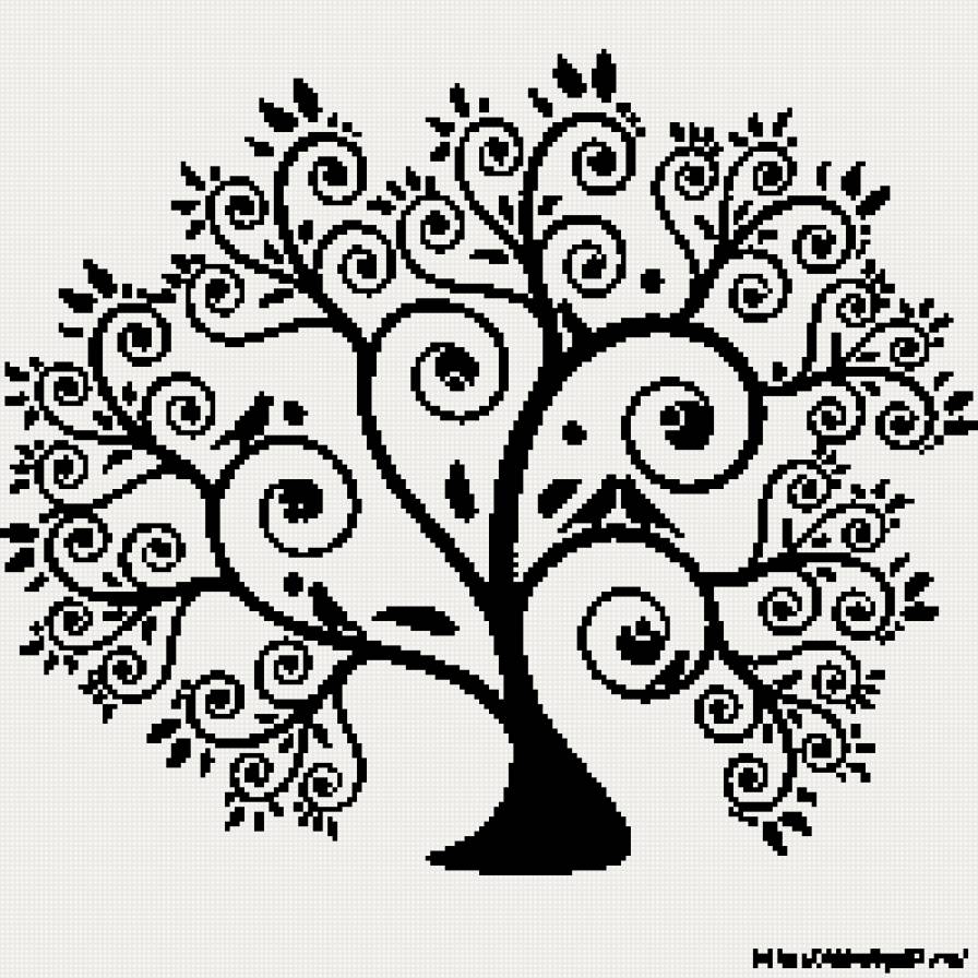 дерево - дерево монохром черно-белое - предпросмотр