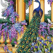 Схема вышивки «Павлин в саду-1»