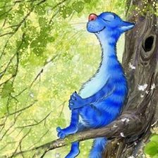 Схема вышивки «синий кот»