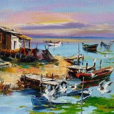 Схема вышивки «Рыбацкая пристань»