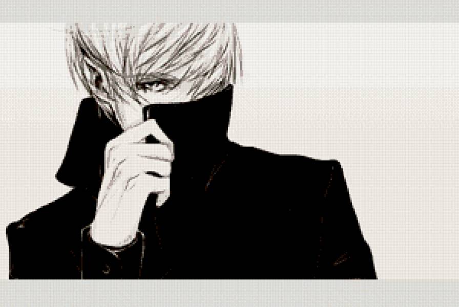 парень аниме - черно белое, парень, аниме - предпросмотр