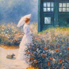 Схема вышивки «Тардис в саду»