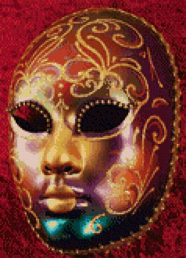 Венецианская маска Вольто цветной - венецианская маска, вольто, маска - предпросмотр