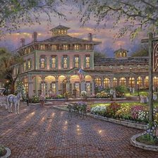 Схема вышивки «Вечерние огни.»