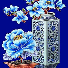 Схема вышивки «Китайские пионы»