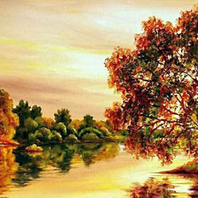 Схема вышивки «-в багрец и золото...»