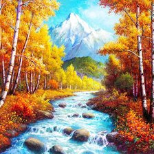 Схема вышивки «В багрец и золото...»