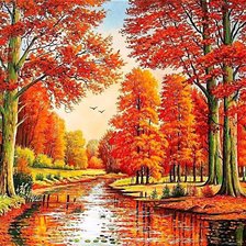 Схема вышивки «В багрец и золото...»