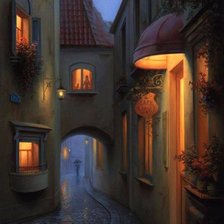 Схема вышивки «Вечерняя старая Прага.2»