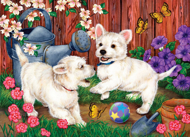 серия "собаки" - животные. собаки.цветы - оригинал