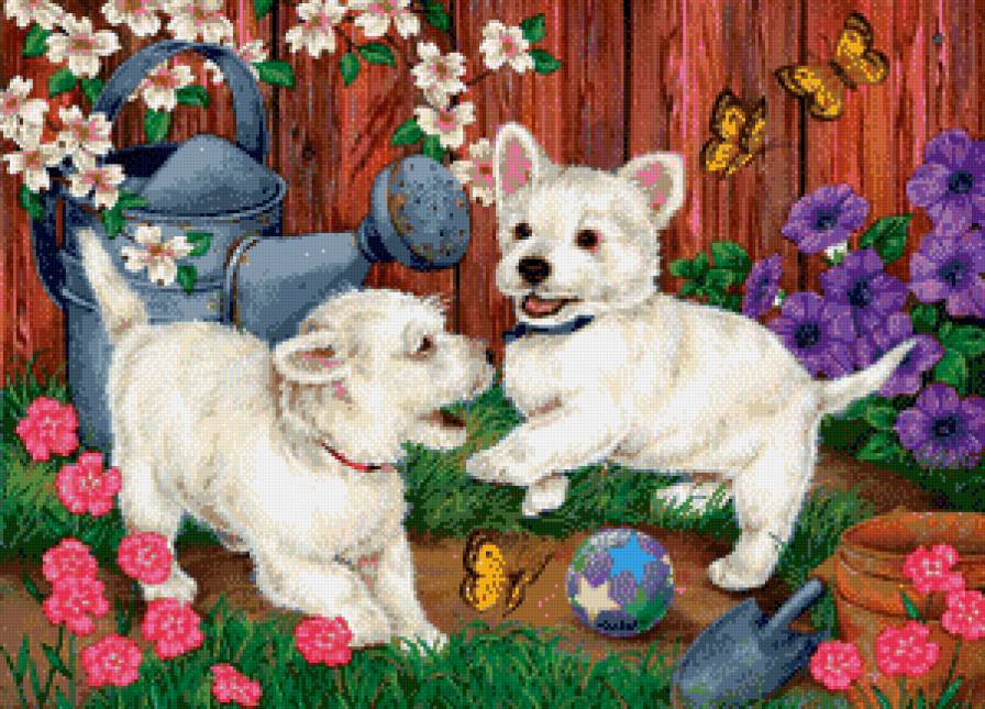 серия "собаки" - животные. собаки.цветы - предпросмотр