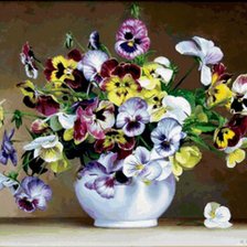 Схема вышивки «анютки в вазе»