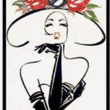 Схема вышивки «девушка в шляпе»