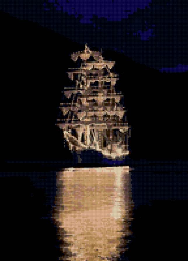 корабль - море, корабль - предпросмотр