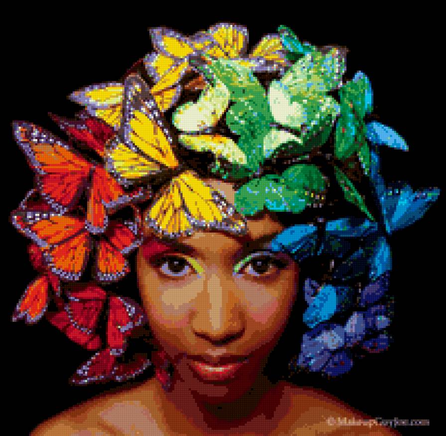 AMARA RAINBOW FINALC-1 - бабочка, девушка - предпросмотр