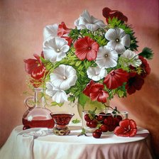 Схема вышивки «натюрморт с вишней»