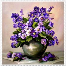 Схема вышивки «цветы в вазе»