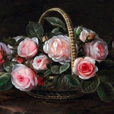 Схема вышивки «Розы в корзинке»