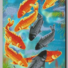 Схема вышивки «9 карпов»