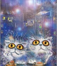 Схема вышивки «Коты-глазастики»