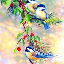 Схема вышивки «птички»