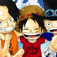 Схема вышивки «Эйс, Сабо, Луффи»