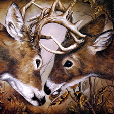 Схема вышивки «олени»