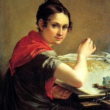 Схема вышивки «Василий Тропинин "Золотошвейка"»