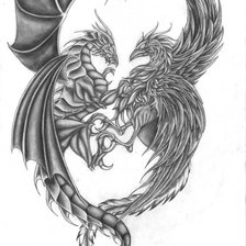 Схема вышивки «Дракон и Феникс»