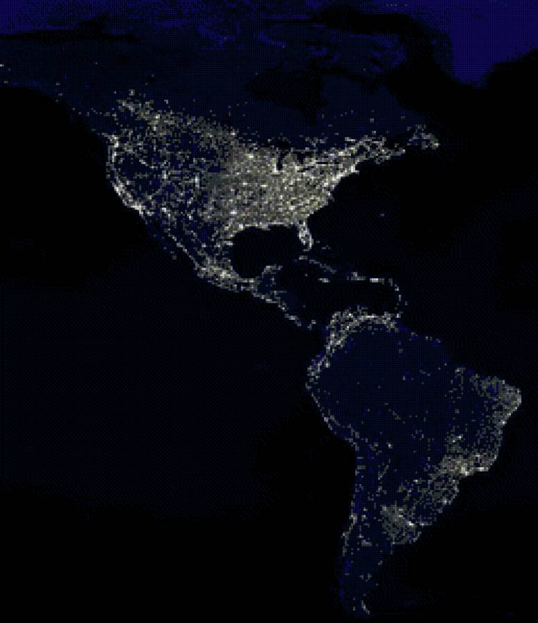 Космос. Земля ночью. Триптих 1 - земля, космос, триптих, ночь - предпросмотр