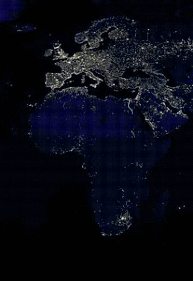 Космос. Земля ночью. Триптих 2 - земля, ночь, триптих, космос - предпросмотр