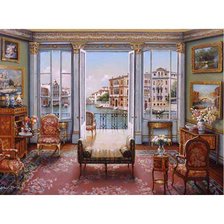 Схема вышивки «Вид из окна на канал»