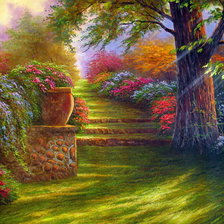 Схема вышивки «Цветущий парк»